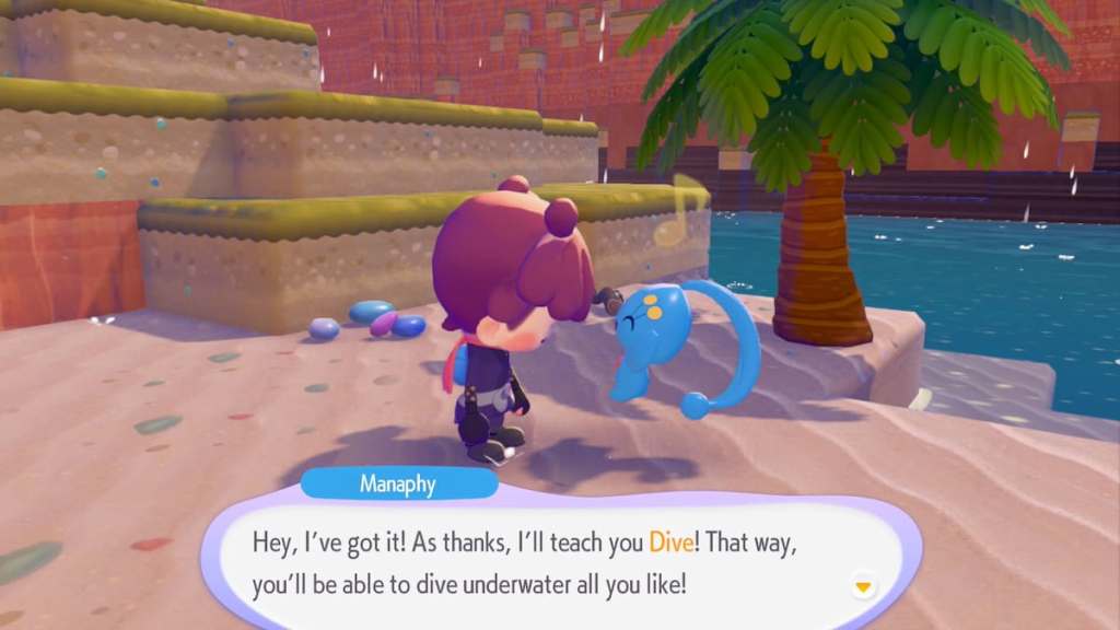 Learning Dive from Manaphy in Pokopia