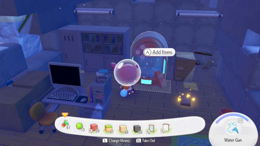 Ditto standing by portal pod in pokopia