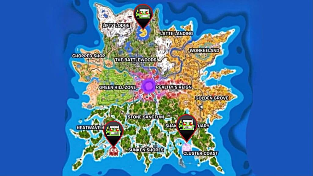 How to consume an item at Blinky Island, Pinky Island, or Pac-Man Island in Fortnite Chapter 7, season 4