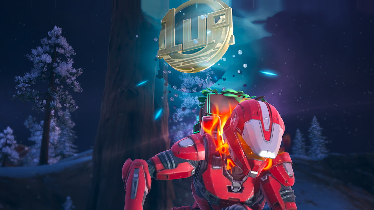 1-Up Token Power Up saving player from death in fortnite
