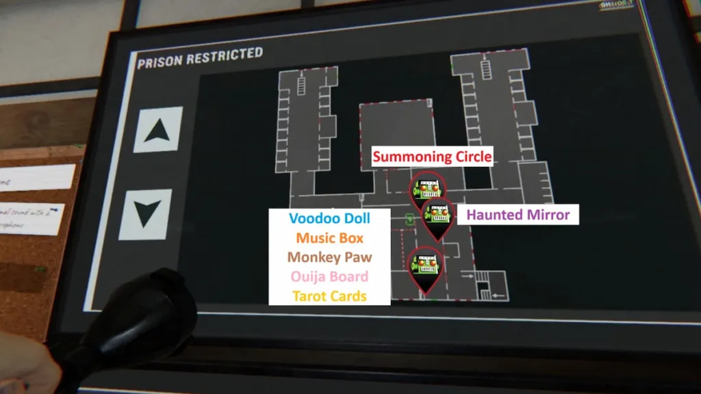 All Phasmophobia Prison Restricted Cursed Possession locations
