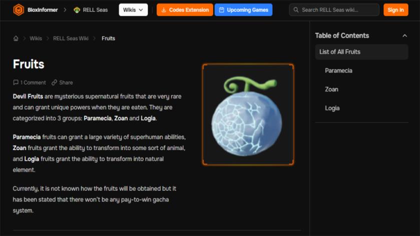 rell seas fruit overview and wiki