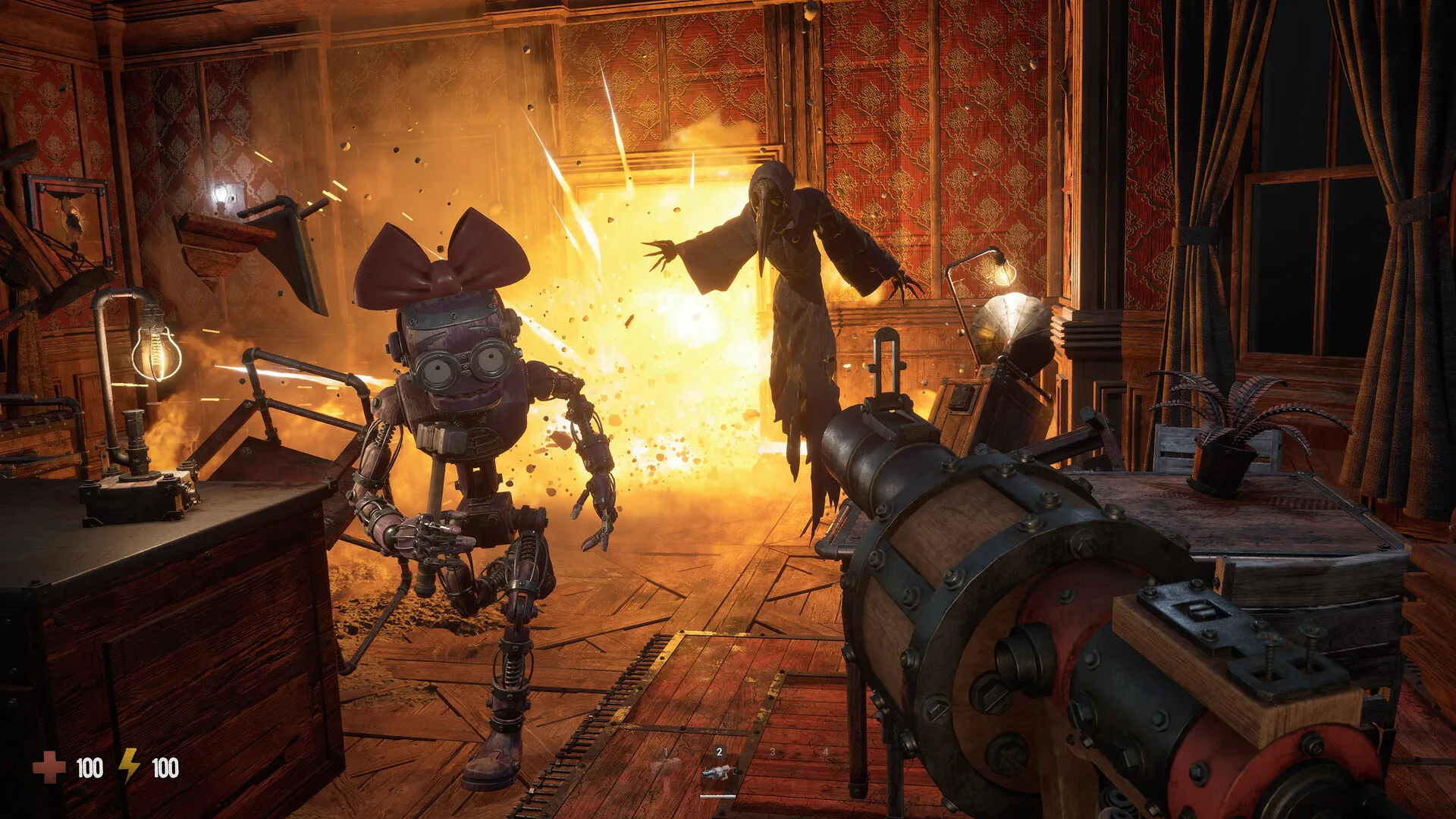 Killing enemies using the gun in
