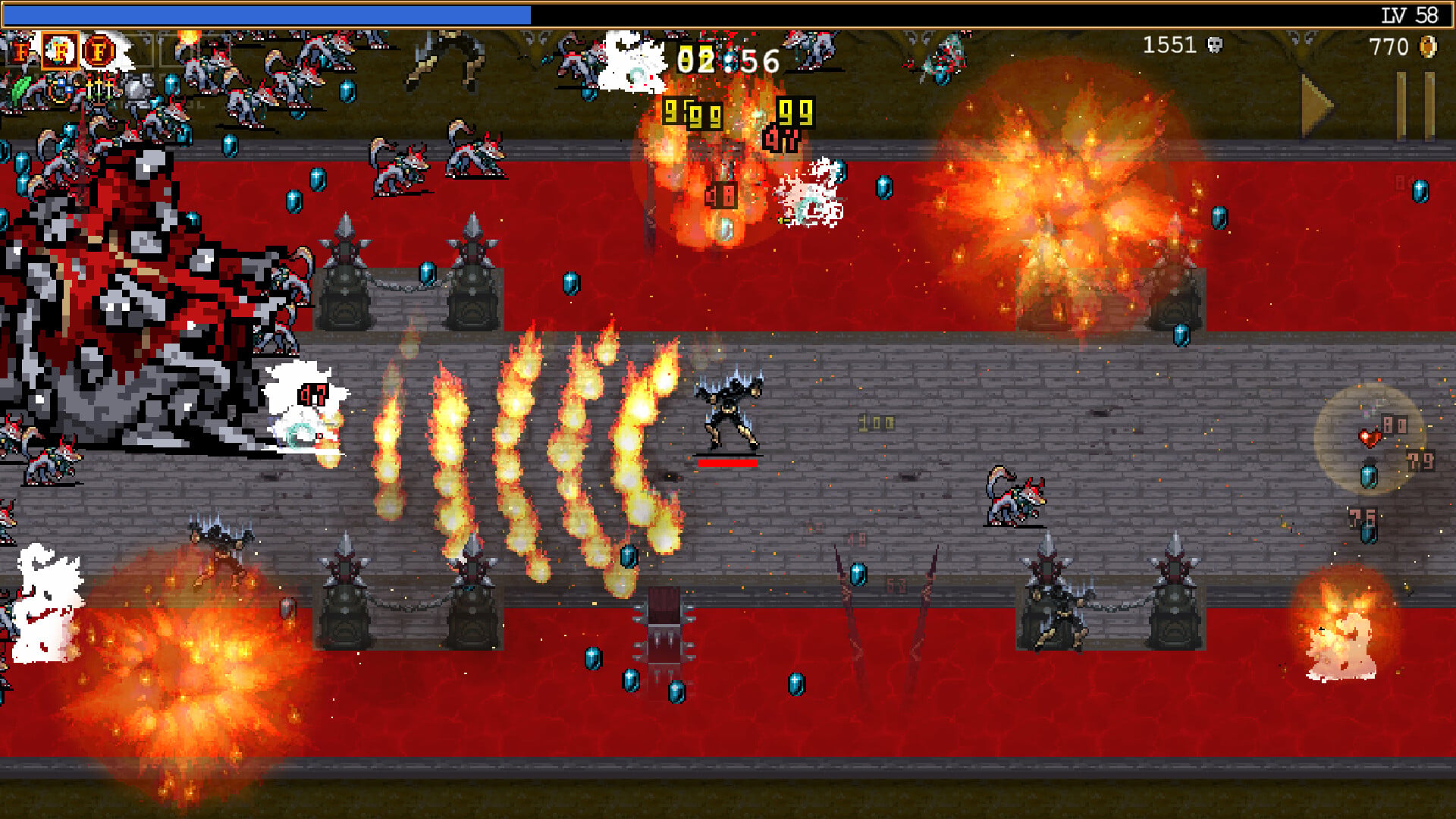 A boss fight in Legacy of the Bloodmoon