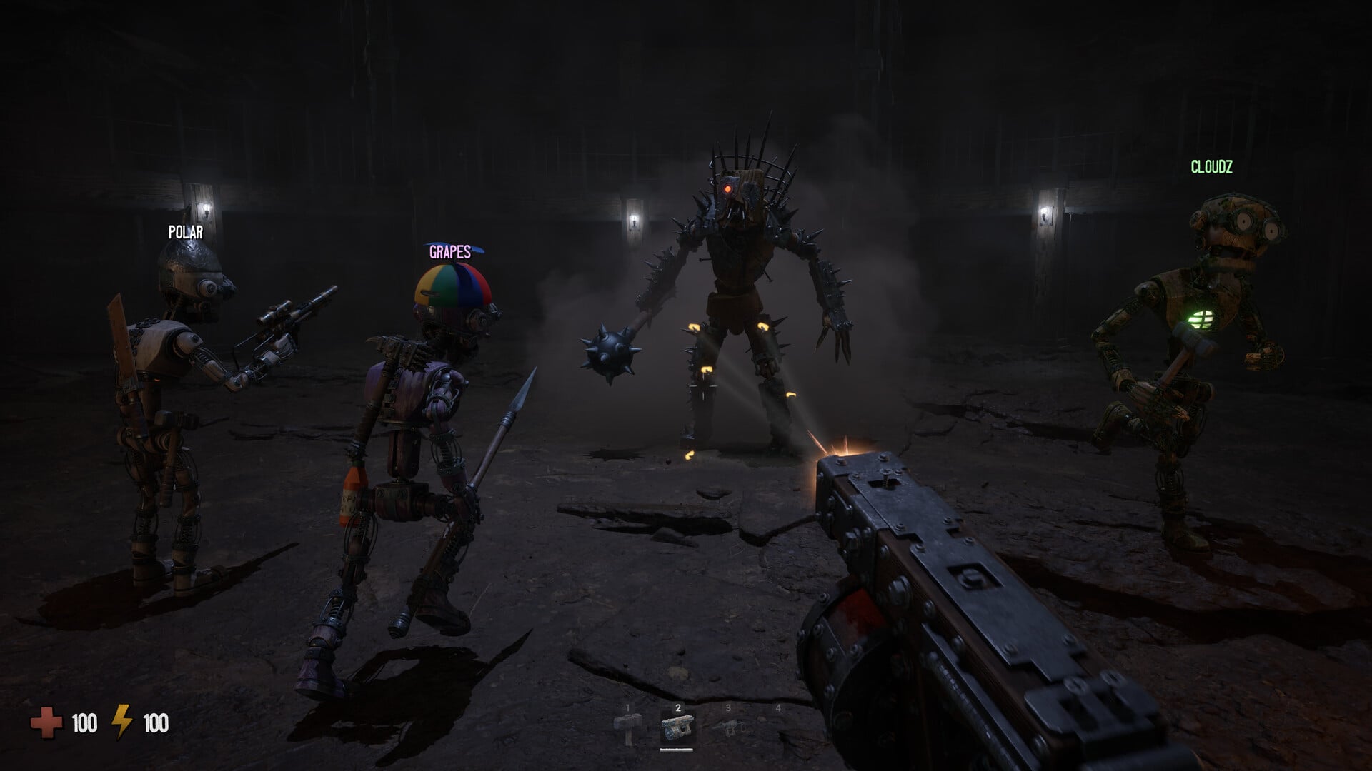 Players facing a boss in Grain Rot
