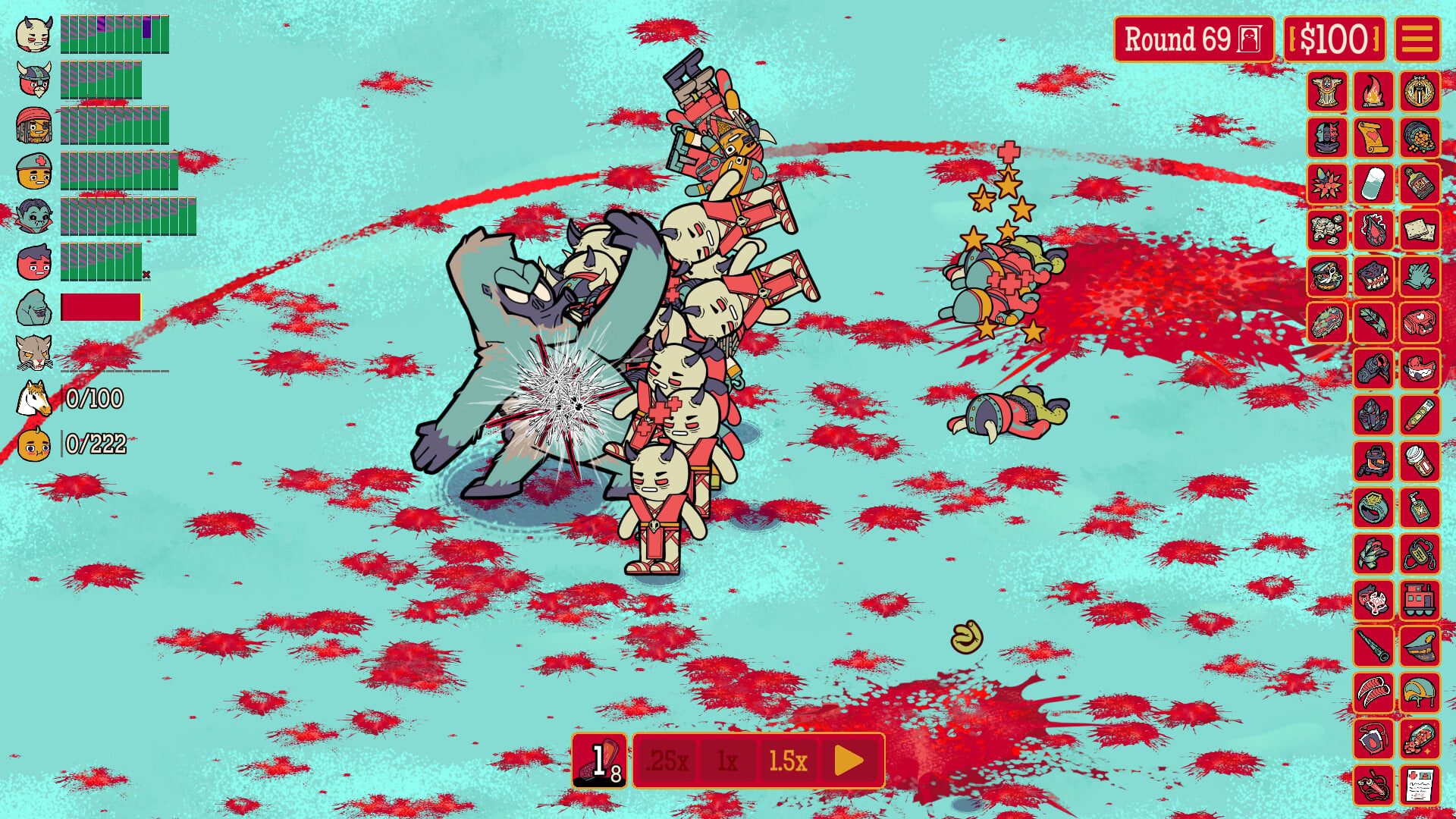 Players taking on a gorilla in How Many Dudes