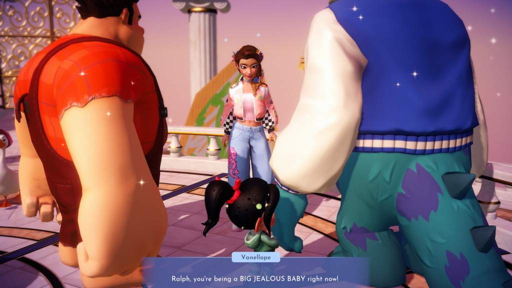 Talking to Ralph, Sulley, and Vanellope in Disney Dreamlight Valley