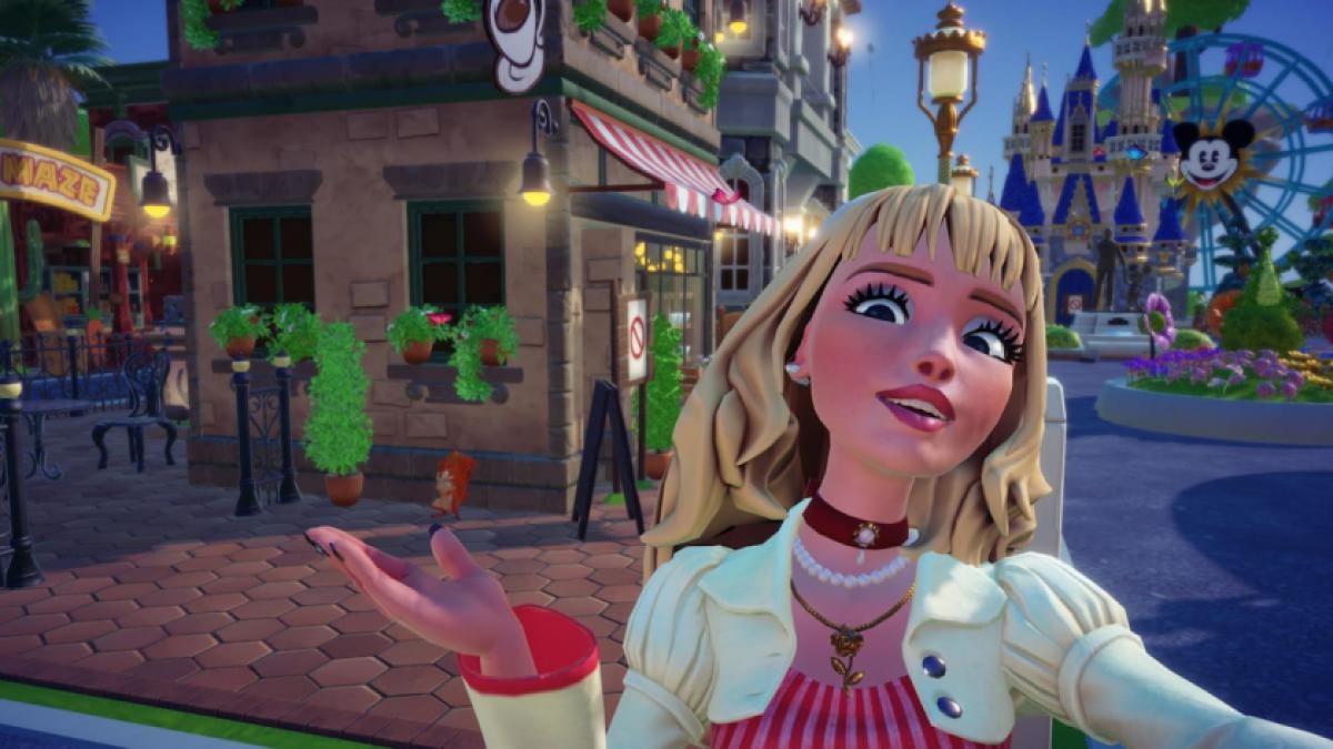 Taking picture with squirrel in disney dreamlight valley