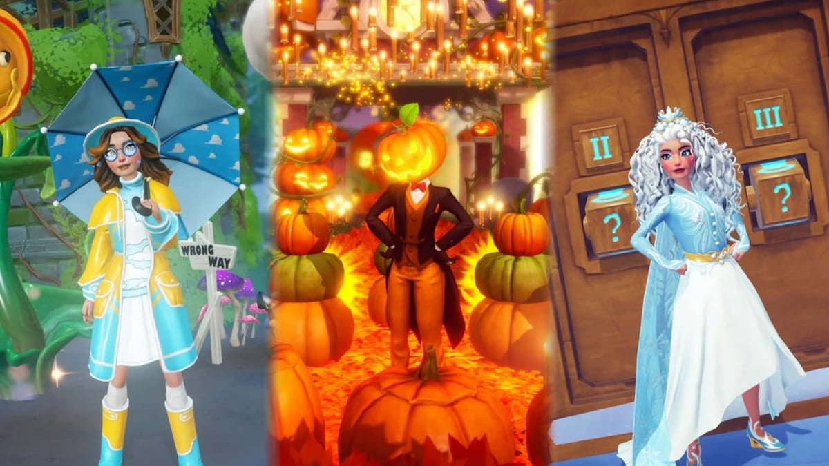 A player during spring event, halloween event, and winter event in disney dreamlight valley
