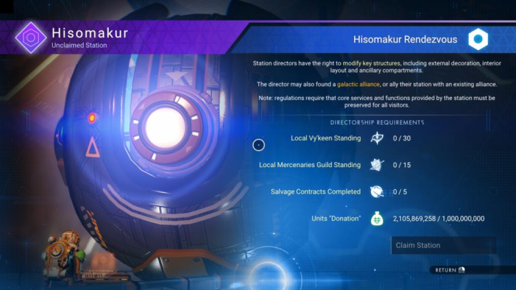Requirements to own a Space Station in No Man's Sky