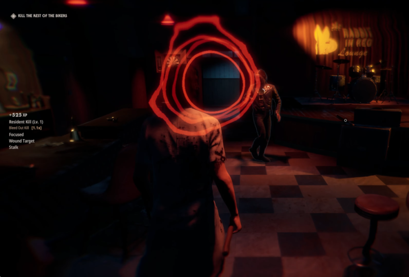 Killing the biker with the gun in the Inn