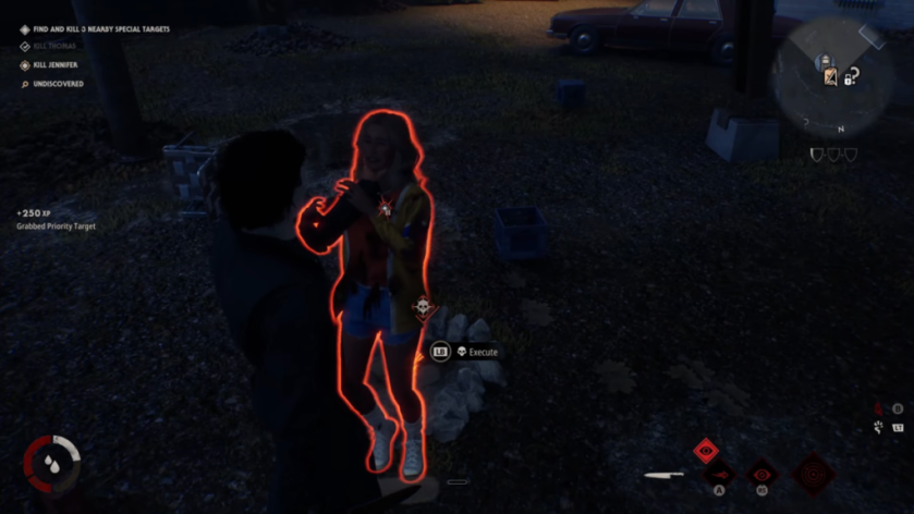 Grabbing and killing Jennifer in Halloween