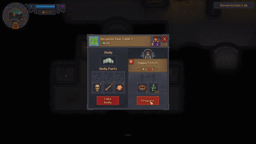 Reviving an undead in Graveyard Keeper 2