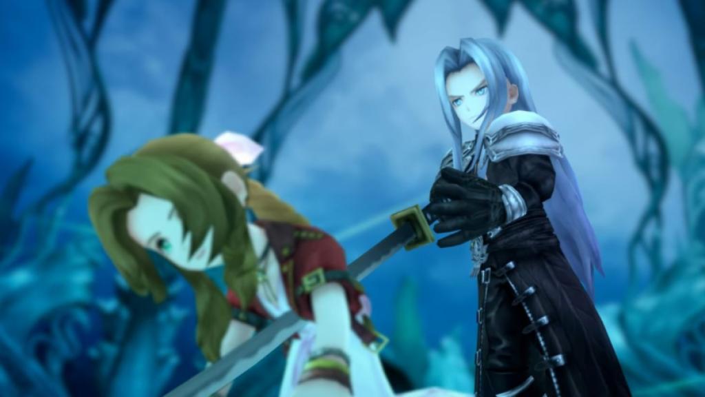 Final Fantasy VII Ever Crisis Sephiroth and Aerith.