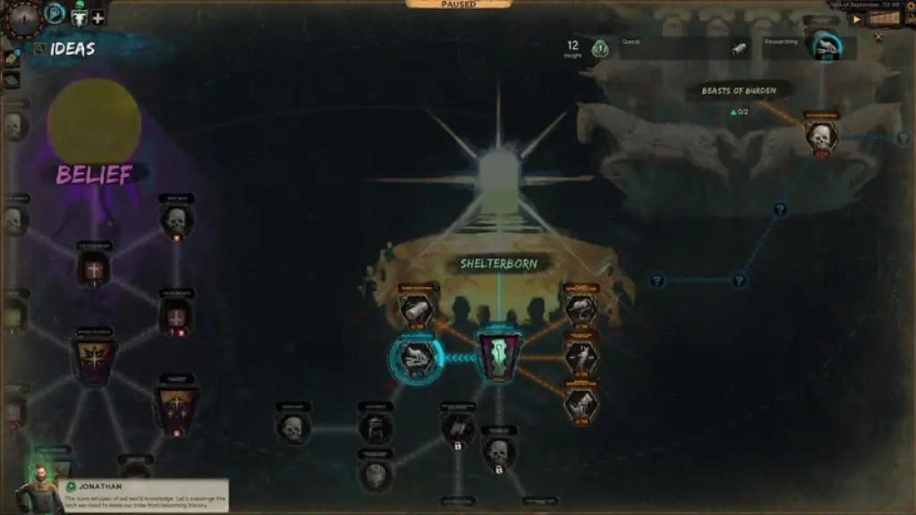 Tech tree in Afterworld.