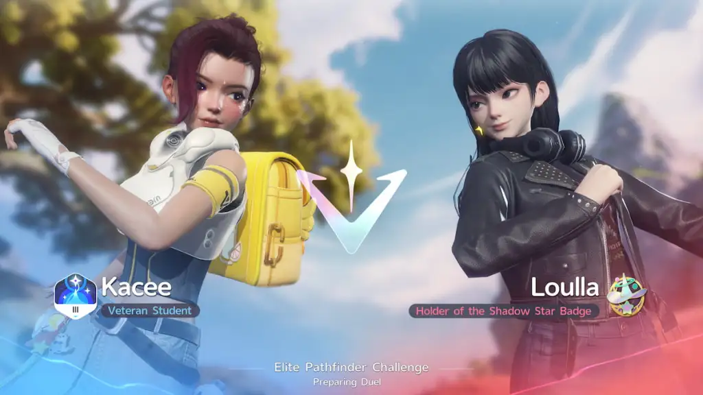 Battle start screen between two catchers in aniimo