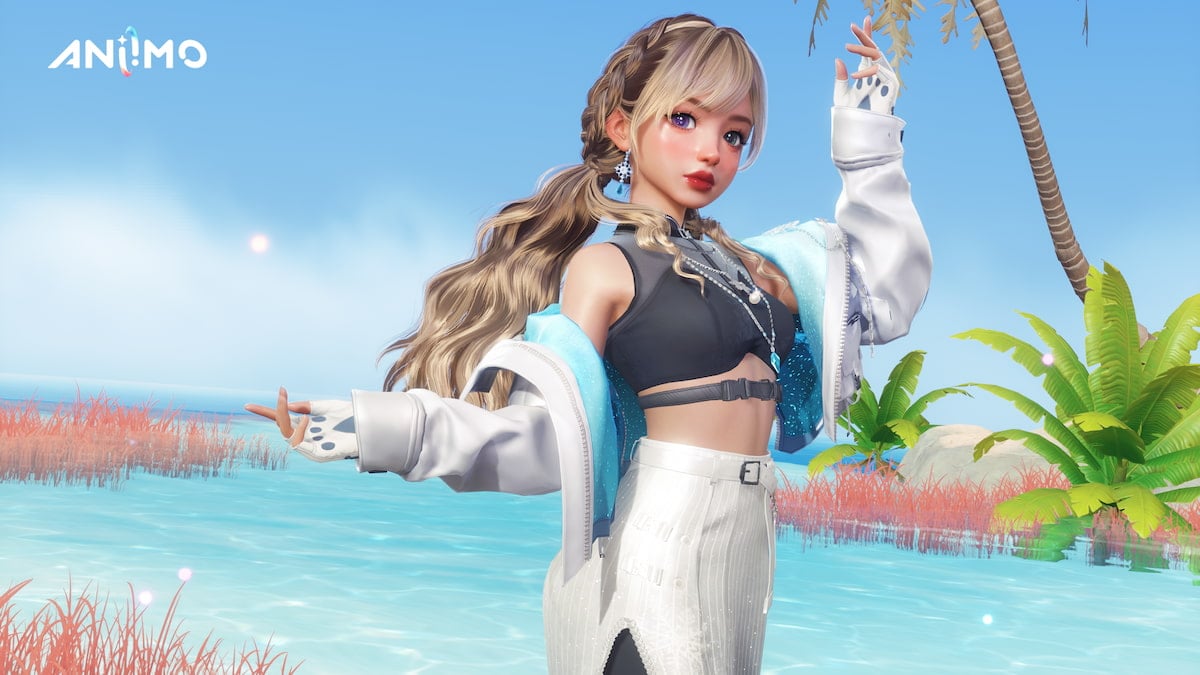 Aniimo player standing on beach