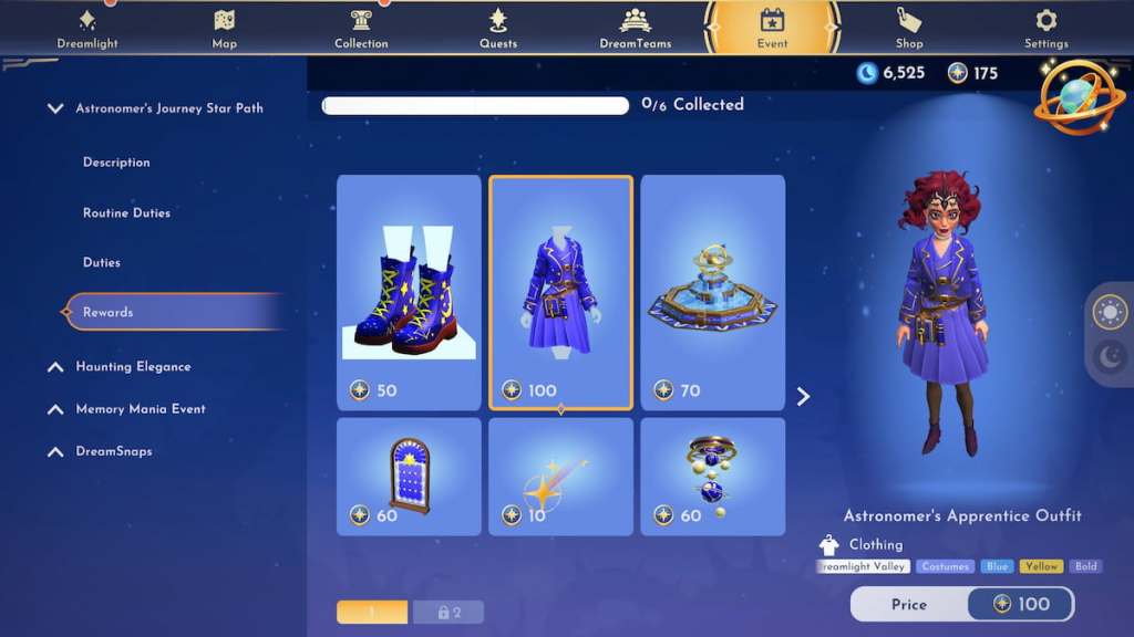 Astronomer's Journey Star Path rewards in Disney Dreamlight Valley