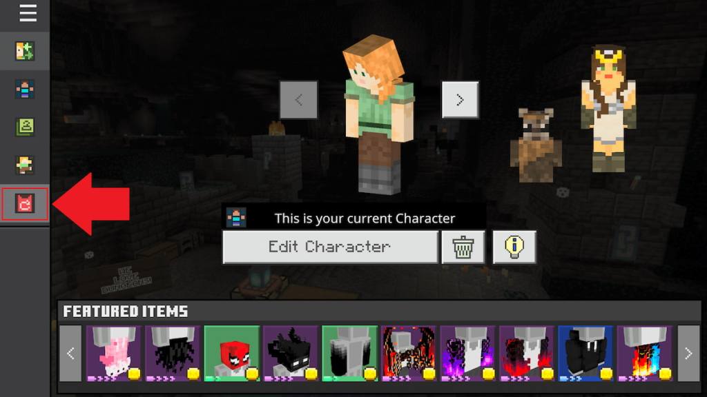bedrock cape tab marked in minecraft