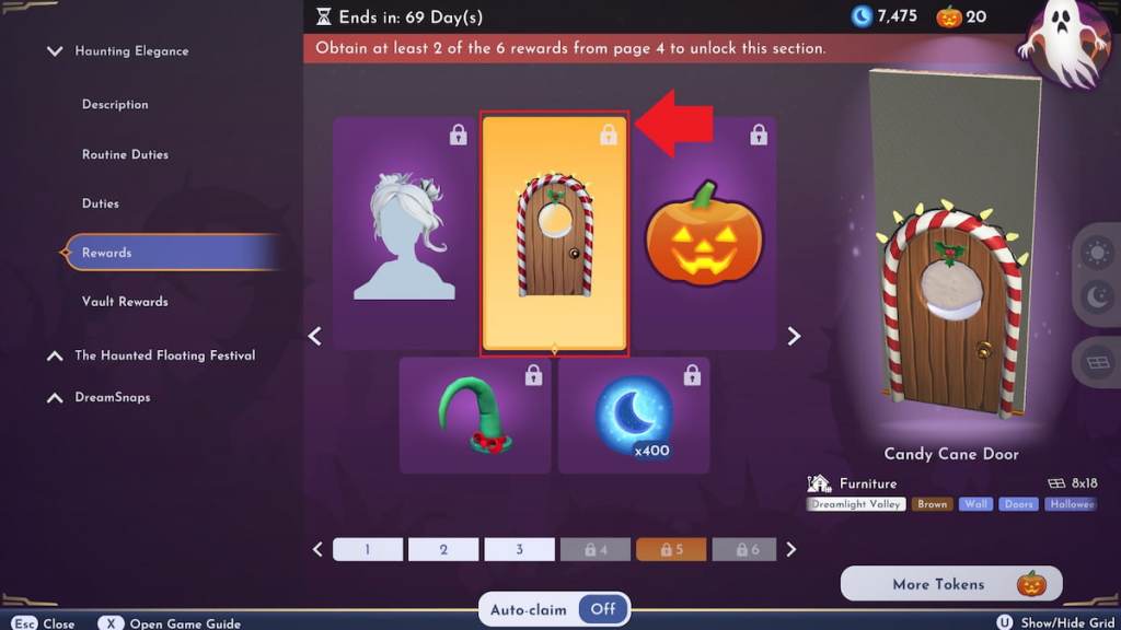 Candy cane jack door in disney dreamlight valley