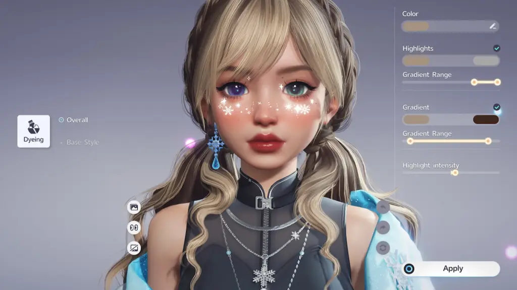 Changing hair color in aniimo