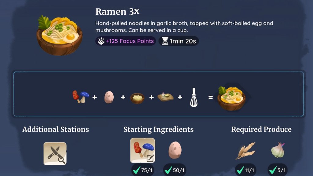 Cooking ramen in Palia