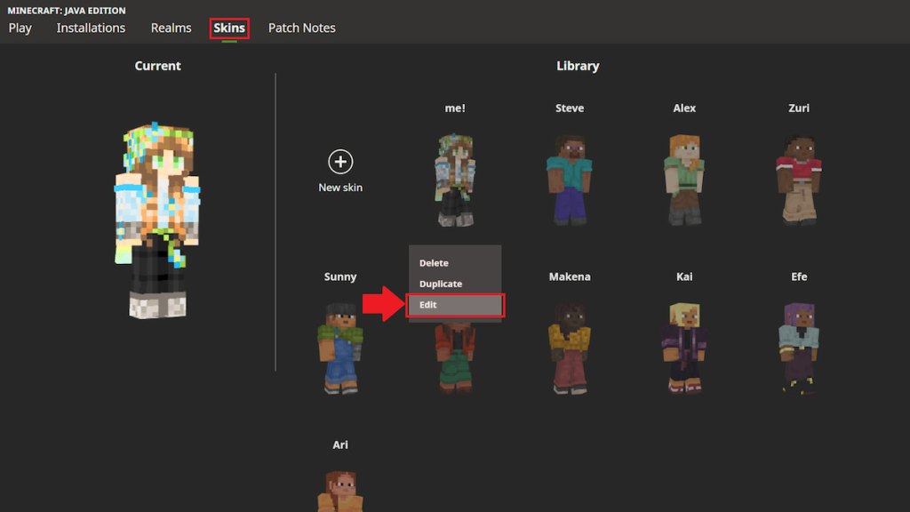 Edit option to equip capes marked in minecraft