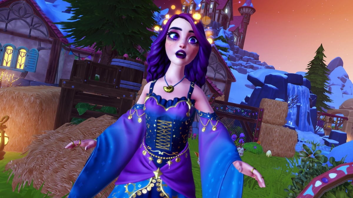 A surprised player emoting in disney dreamlight valley
