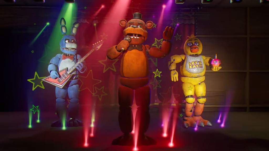 Five Nights at Freddy's characters on stage in fortnite