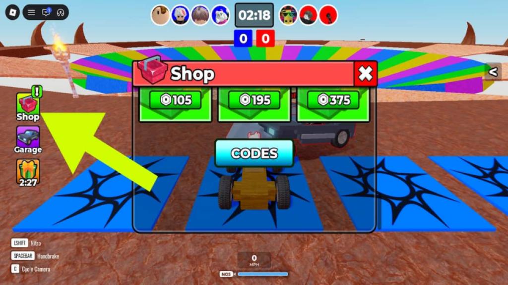 How to redeem codes in Car DUELS