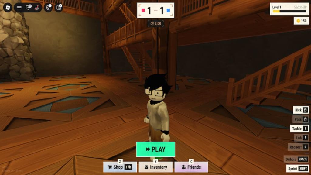 In-game screenshot of the Illegal Soccer lobby