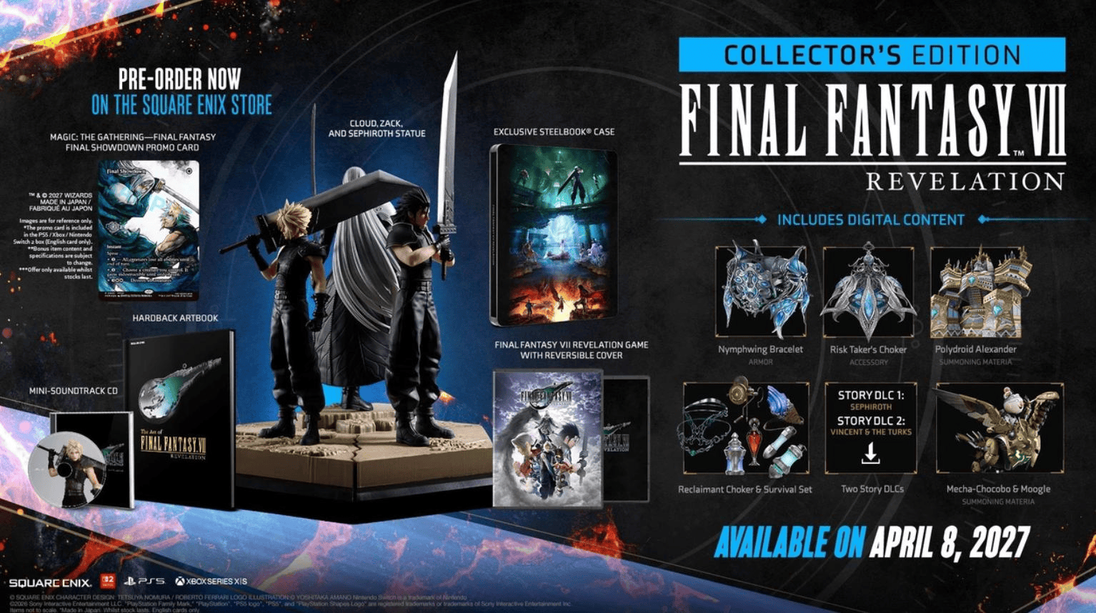 Final Fantasy VII: Rebirth Koleksiyon Sürümü: Cloud, Zack ve Sephiroth Heykeliyle Göz Kamaştırıyor,