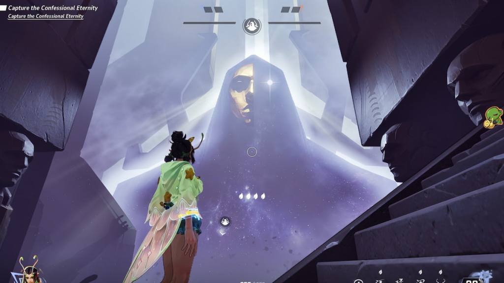 Mantis looking at Eternity's Statue in the God Quarry in Marvel Rivals
