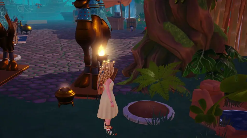 Looking at a flower bed in disney dreamlight valley