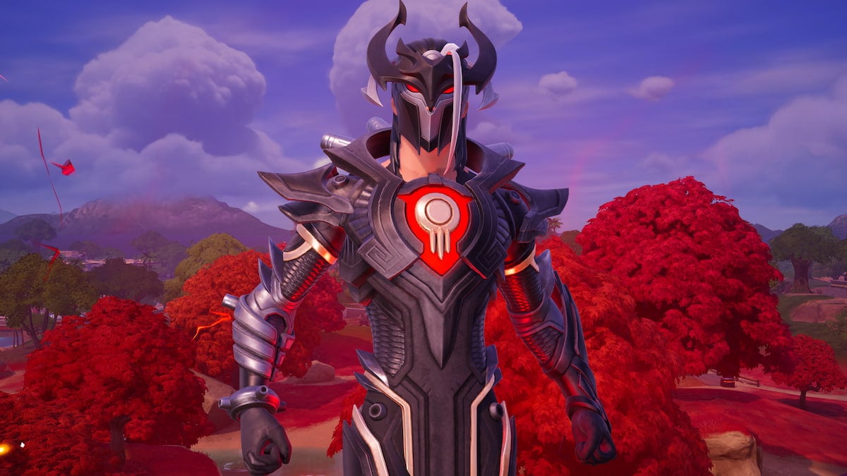 Geno flying in air in red bubble in fortnite