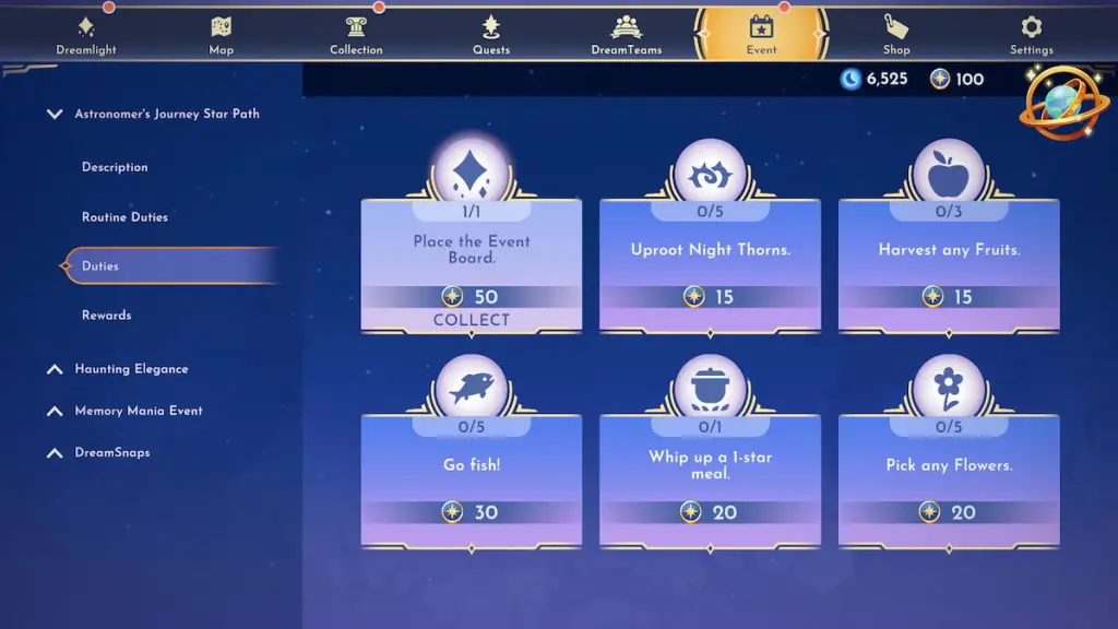 Placing event board duty completed in Disney Dreamlight Valley