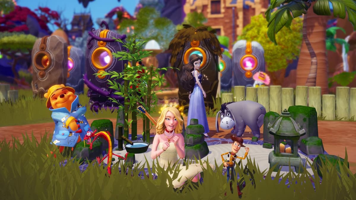 Sitting on ground by zen garden in disney dreamlight valley