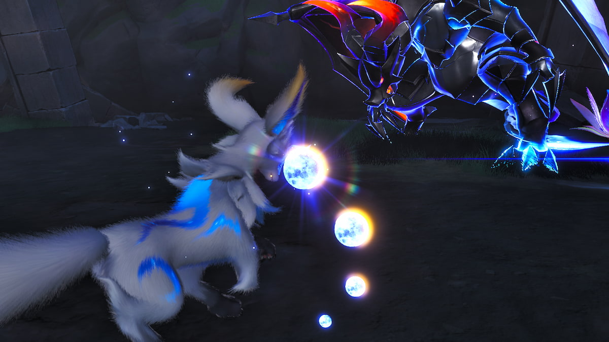 An aniimo running and fighting against another aniimo in battle
