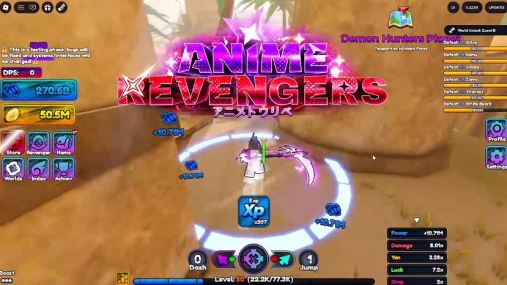 Screenshot Anime Revengers Codes