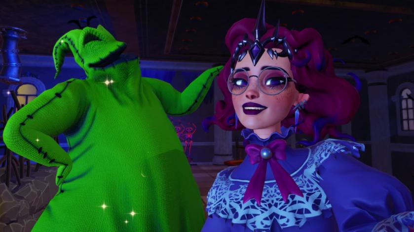 selfie with oogie boogie in disney dreamlight valley
