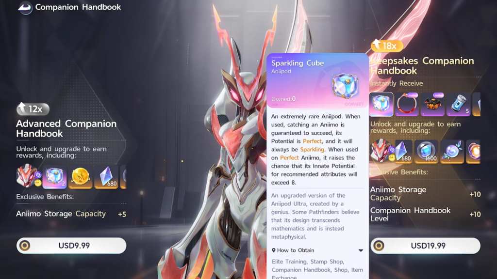 Sparkling Cube in Aniimo companion handbook
