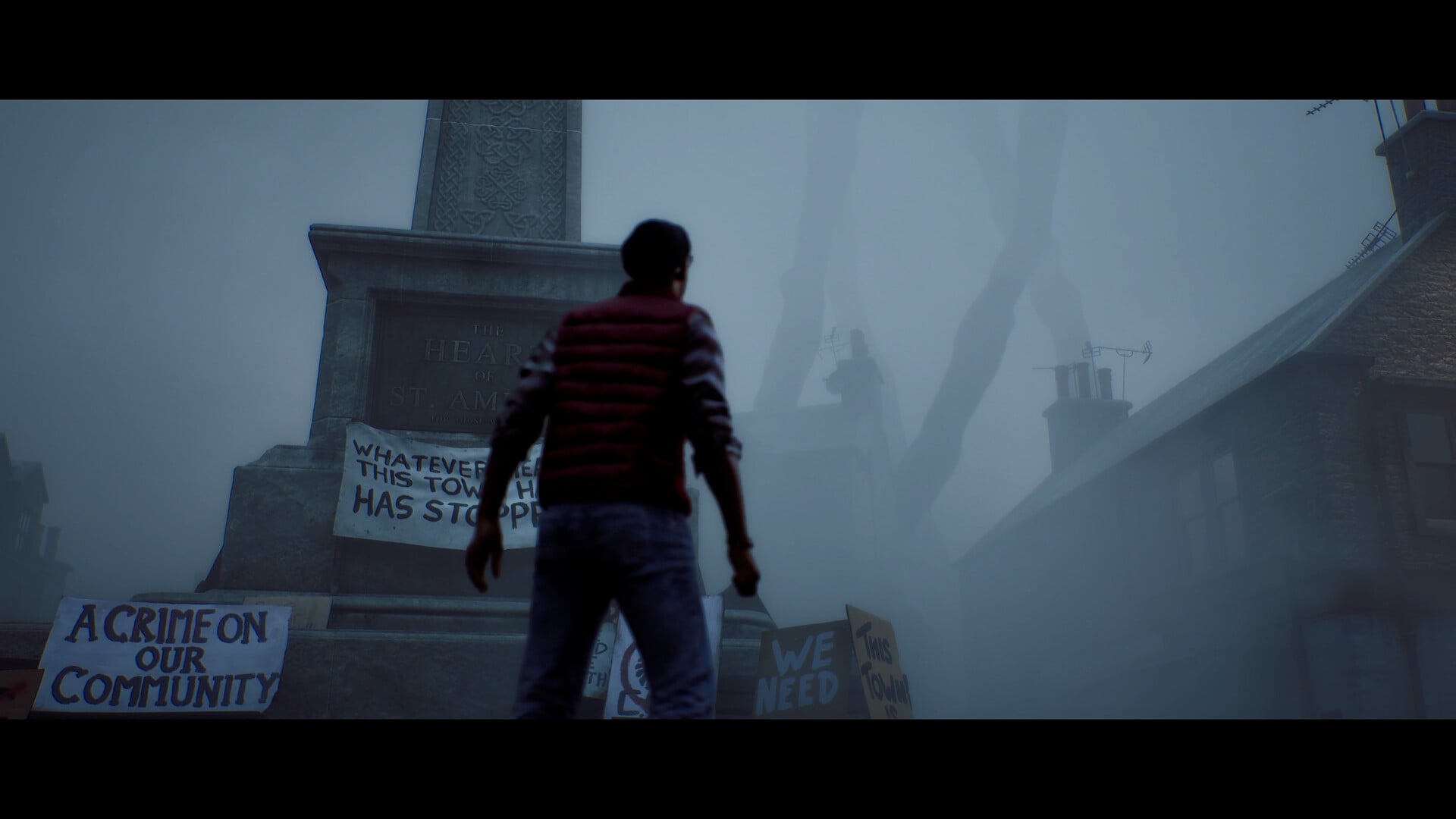 Watching the horrors in the town in Silent Hill: Townfall
