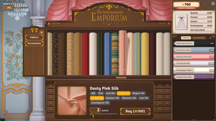 Best fabric type for every tag in Dressmaker