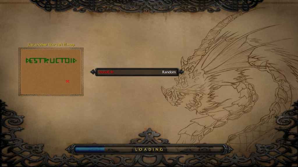 WarCraft 3 loading screen.