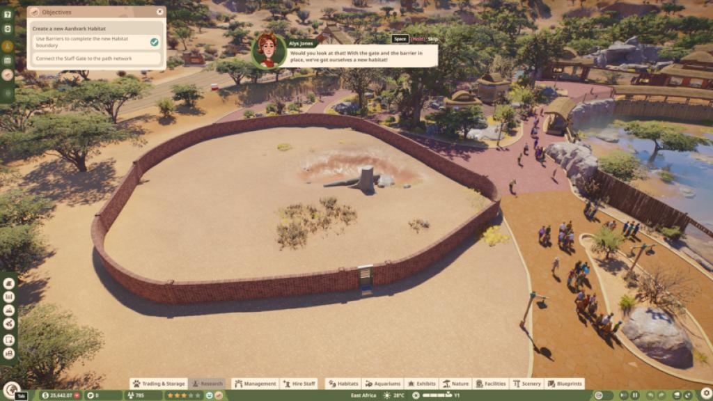 An enclosure in Planet Zoo 2.
