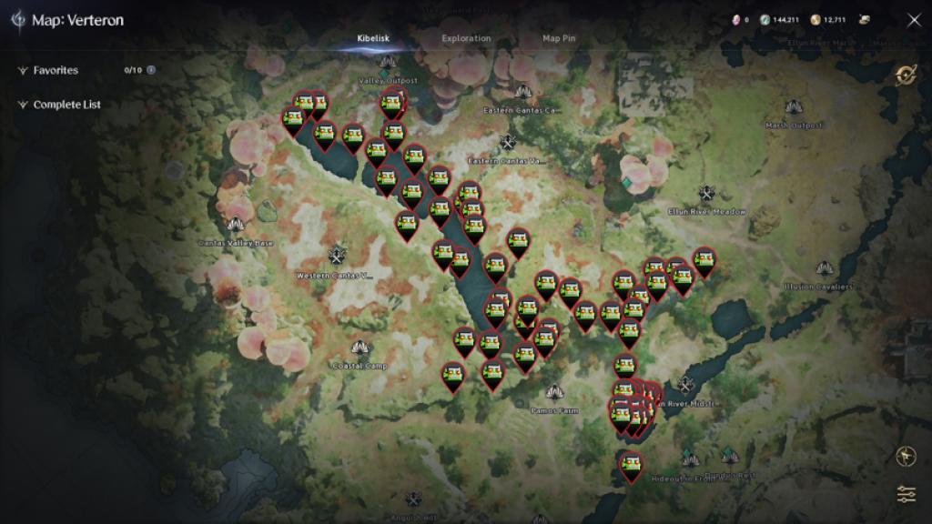 The location of over 50 Hidden Cube spawn spots in Aion 2.