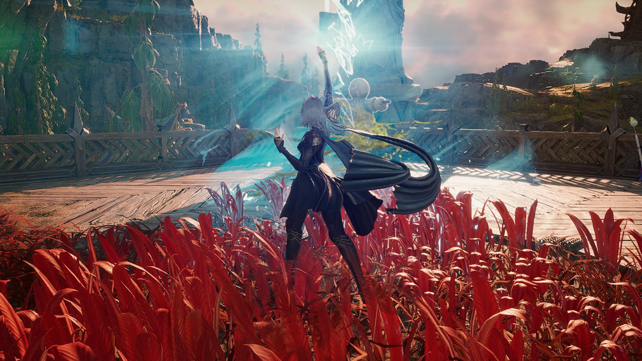 The Daeva attacks a training dummy in Aion 2.