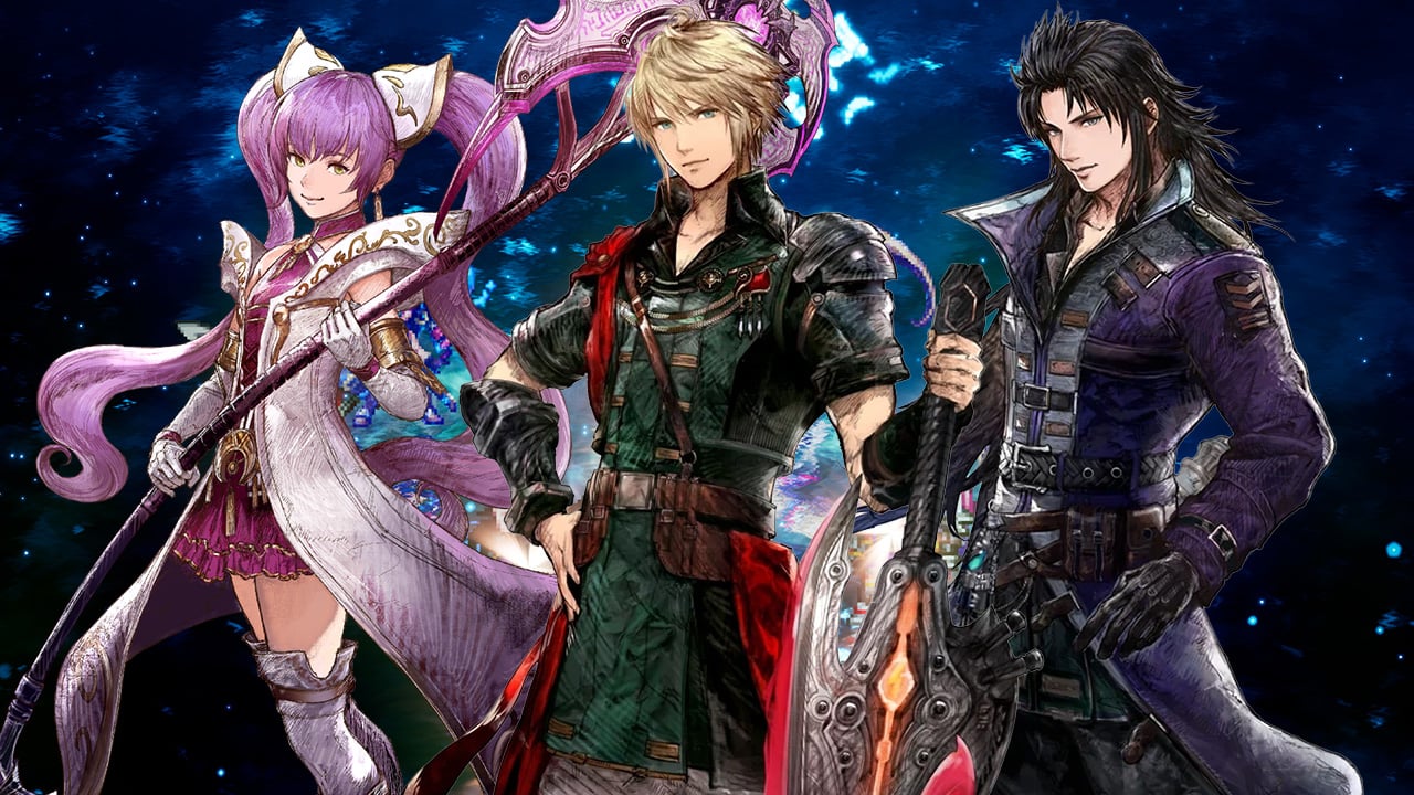 Sakura, Rain, and Lasswell, as seen in Final Fantasy Resonance.