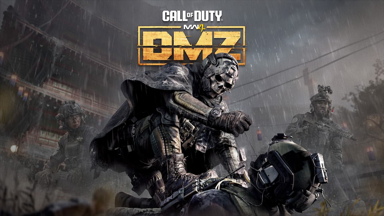 A character (likely Ghost) rips off the dog tag of a downed enemy. The words "Call of Duty DMZ" appear above him.