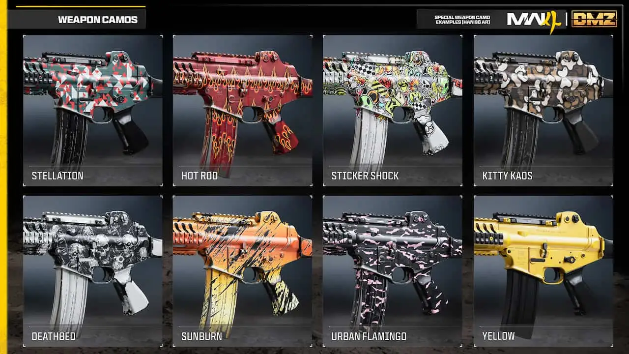 MW4 weapon camos
